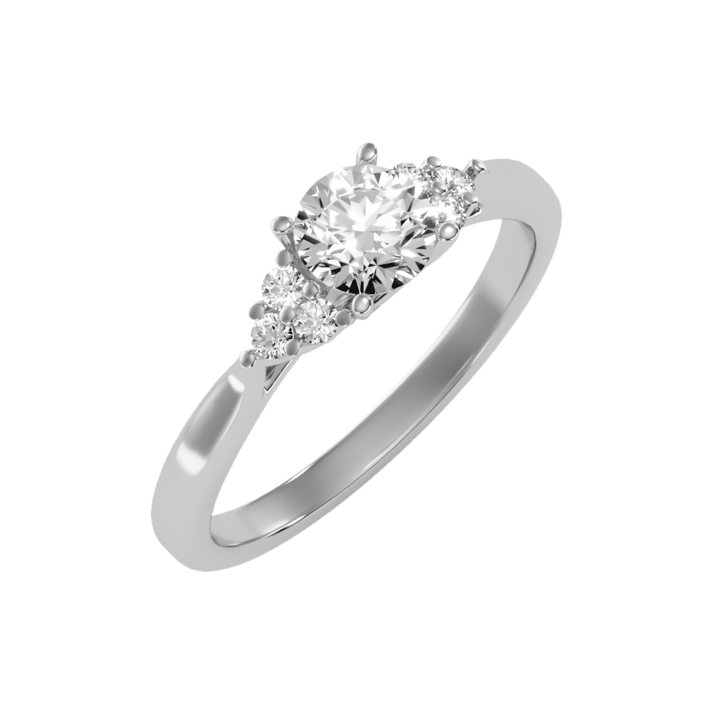 Celestial Solitaire Ring In 925 Sterling Silver - Five