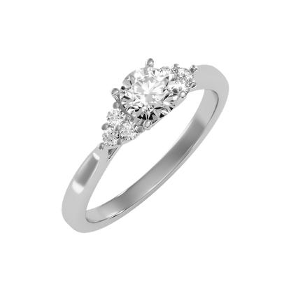 Celestial Solitaire Ring In 925 Sterling Silver - Five