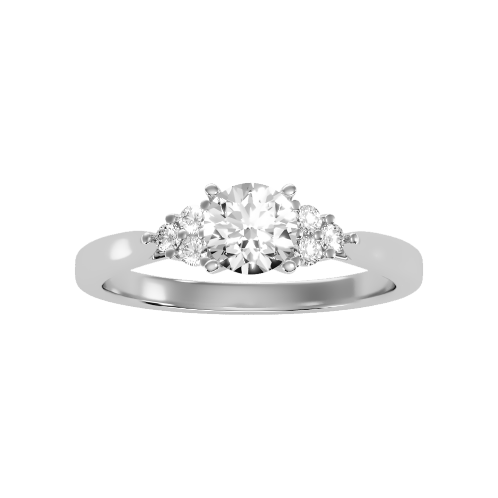 Celestial Solitaire Ring In 925 Sterling Silver - Six