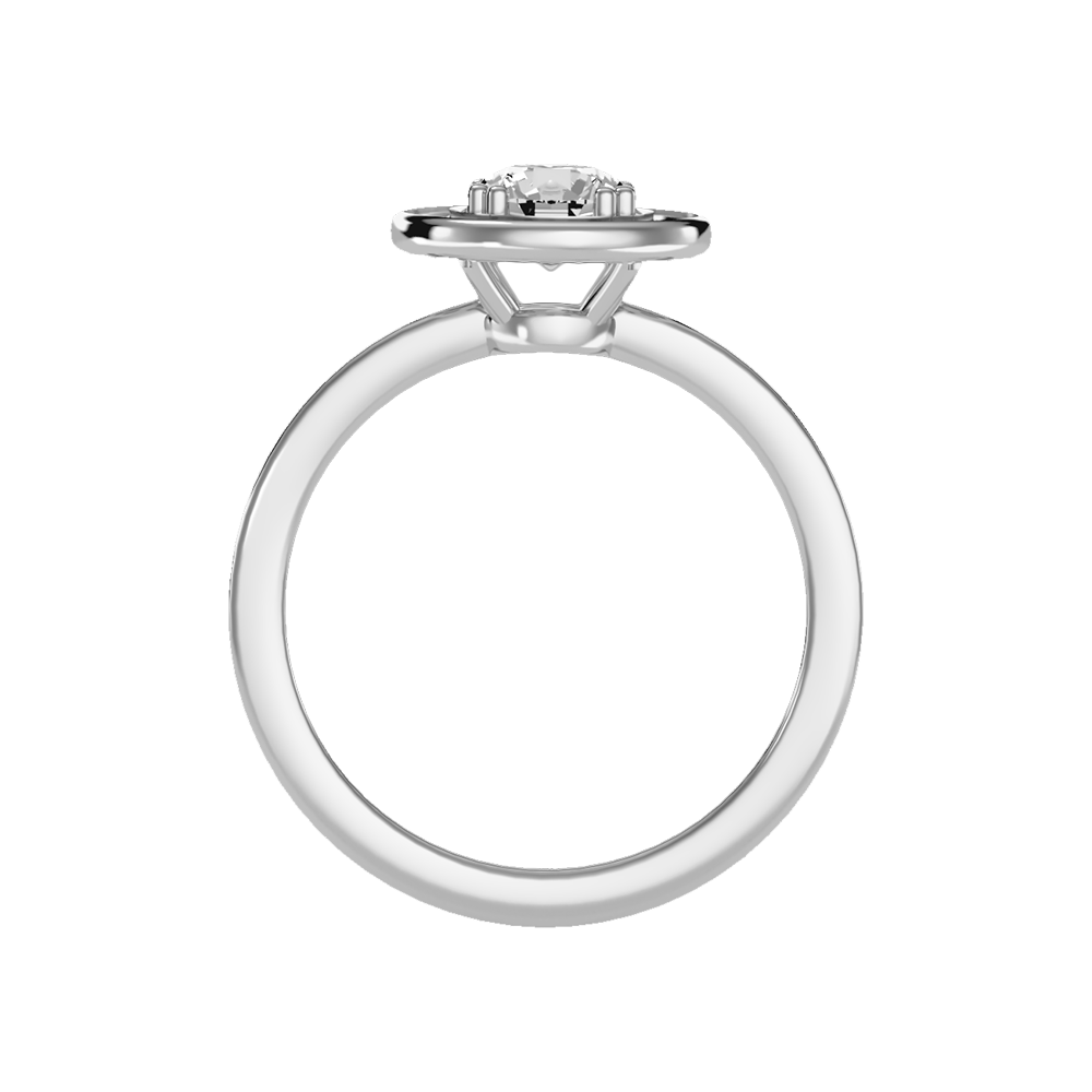 Cele Classic Halo Diamond Engagement Ring In 925 Sterling Silver - Ten