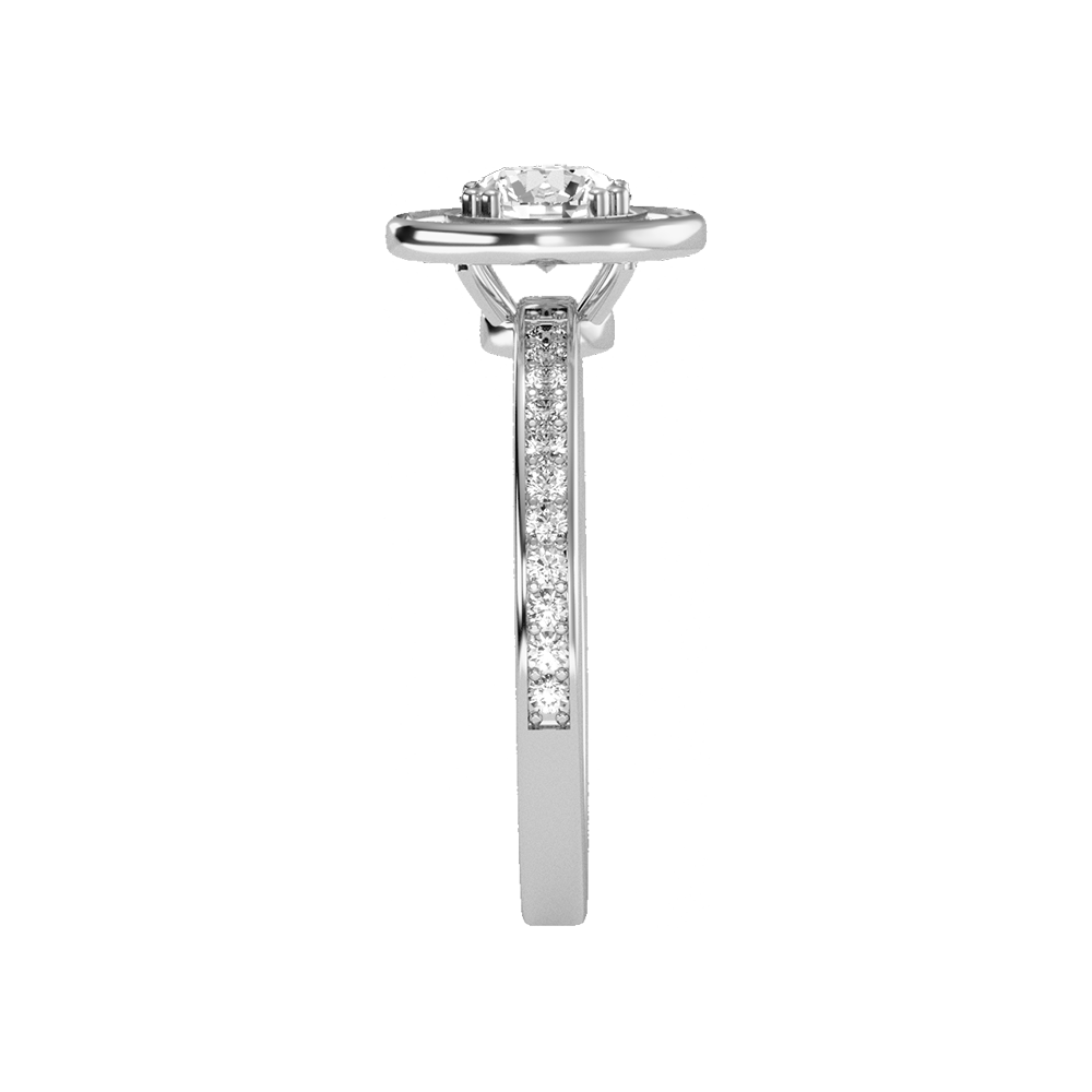 Cele Classic Halo Diamond Engagement Ring In 925 Sterling Silver - Twelve