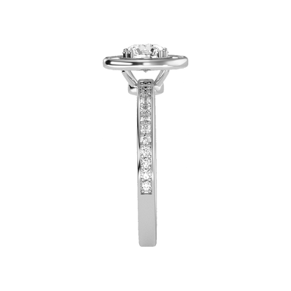 Cele Classic Halo Diamond Engagement Ring In 925 Sterling Silver - Twelve
