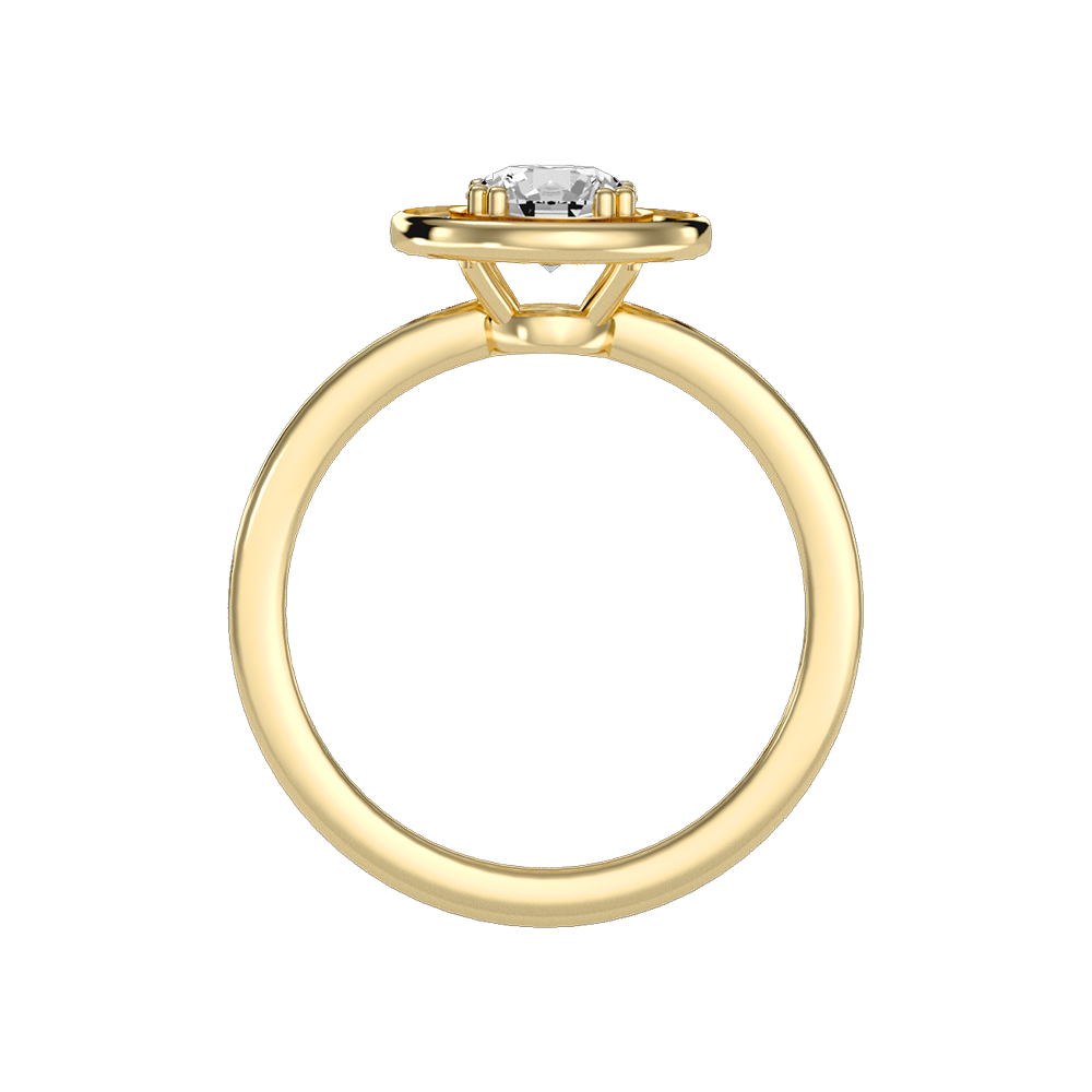 Cele Classic Halo Diamond Engagement Ring In 925 Sterling Silver - Two