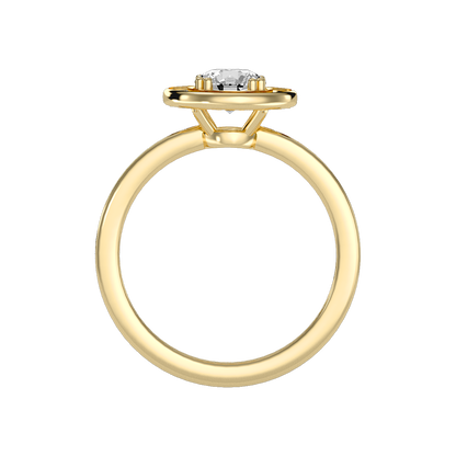 Cele Classic Halo Diamond Engagement Ring In 925 Sterling Silver - Two