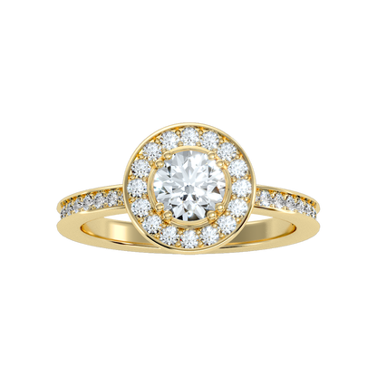 Cele Classic Halo Diamond Engagement Ring - Three