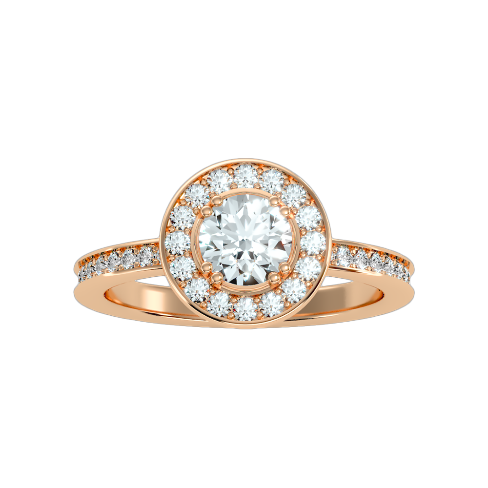 Cele Classic Halo Diamond Engagement Ring - Five