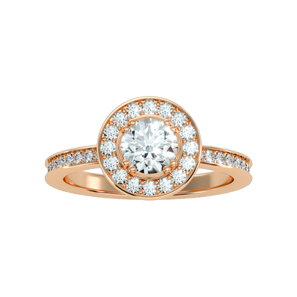 Cele Classic Halo Diamond Engagement Ring - Five