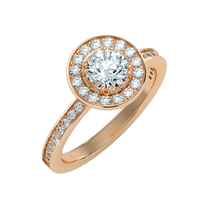 Cele Classic Halo Diamond Engagement Ring - Seven