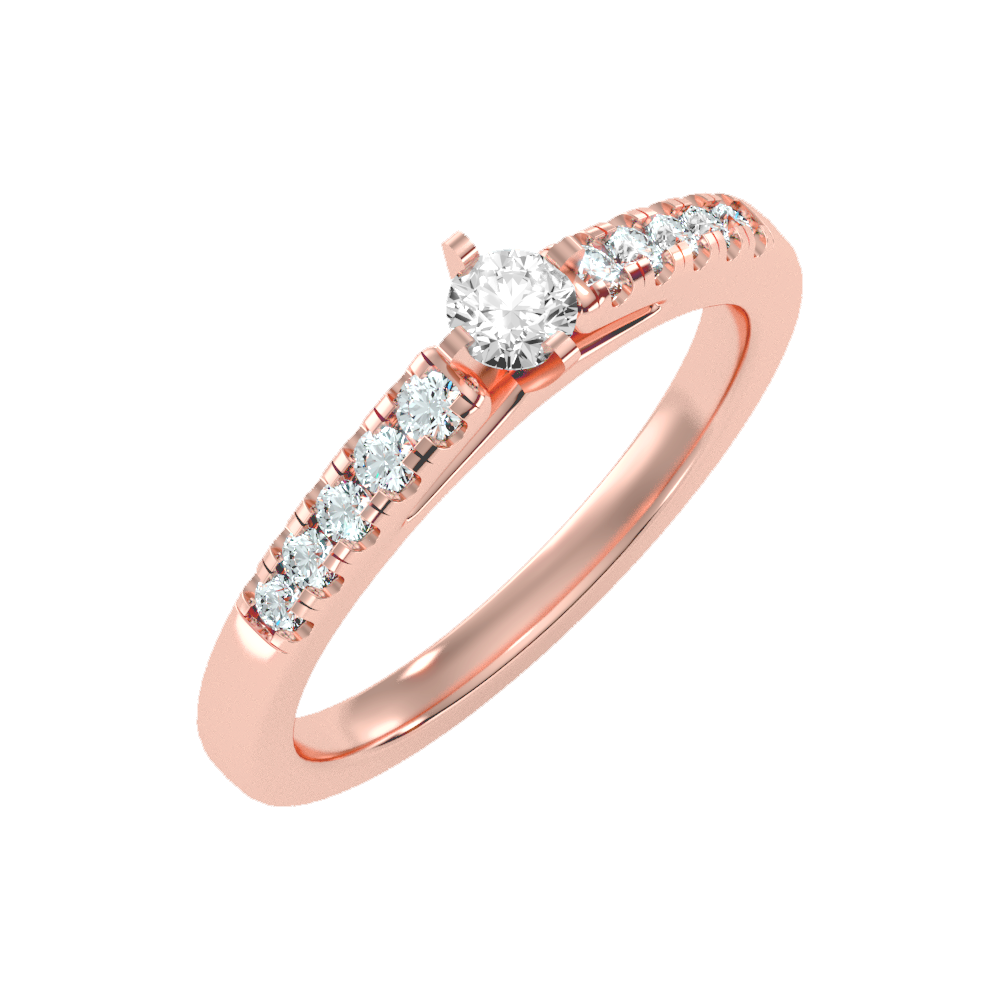 Cele Rose Solitaire Ring In 925 Sterling Silver - Five