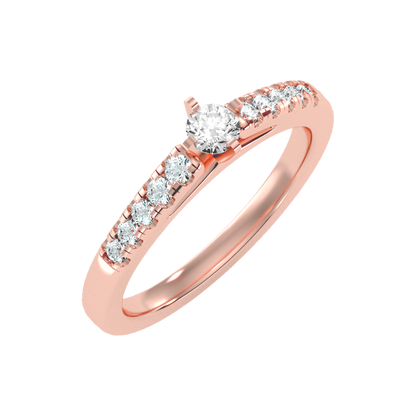 Cele Rose Solitaire Ring In 925 Sterling Silver - Five