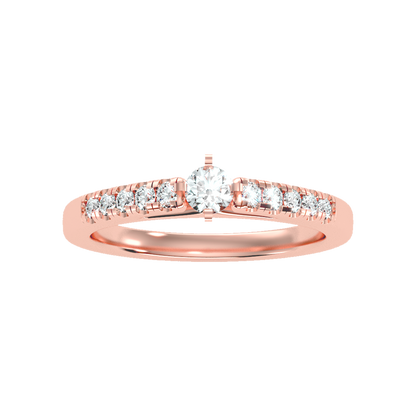 Cele Rose Solitaire Ring - Seven