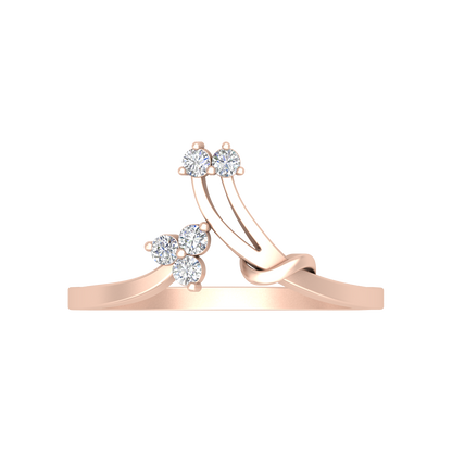 Center Radiant Ring In 925 Sterling Silver - Two