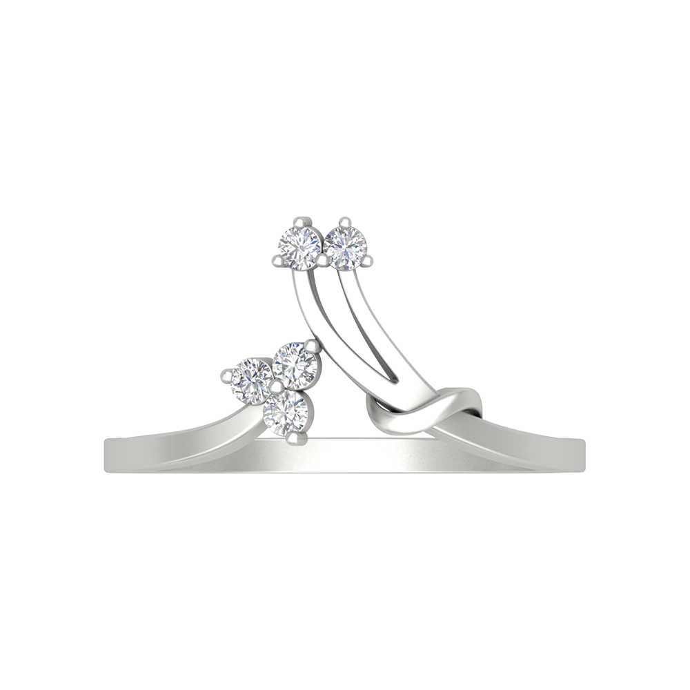 Center Radiant Ring In 925 Sterling Silver - Six