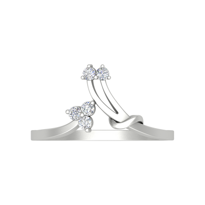 Center Radiant Ring In 925 Sterling Silver - Six