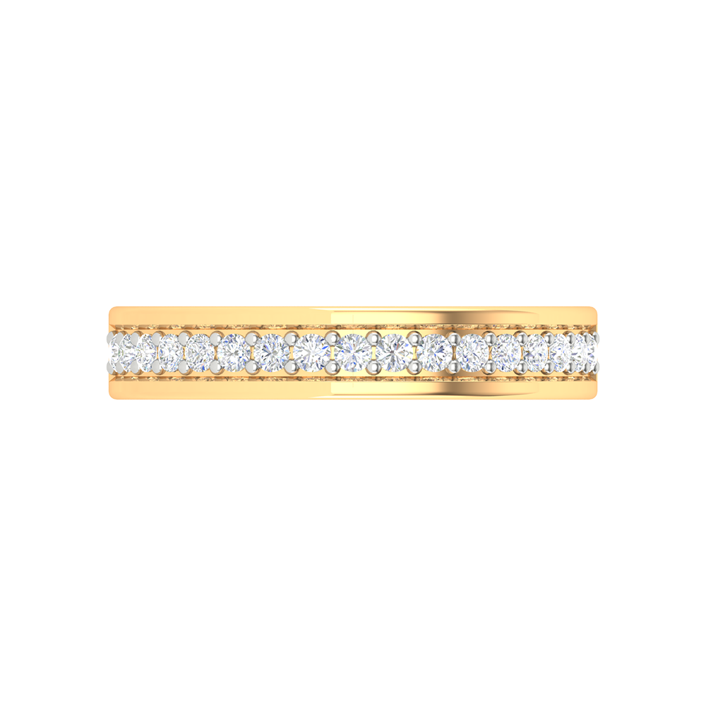 Chandelle Glitter Diamond Band In 925 Sterling Silver - Ten