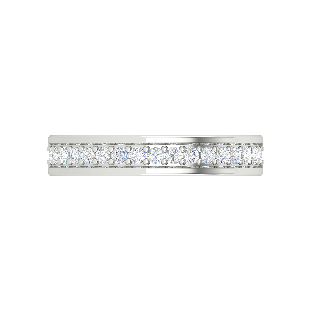 Chandelle Glitter Diamond Band In 925 Sterling Silver - Three