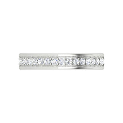 Chandelle Glitter Diamond Band In 925 Sterling Silver - Three