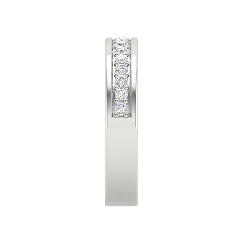 Chandelle Glitter Diamond Band In 925 Sterling Silver - Four