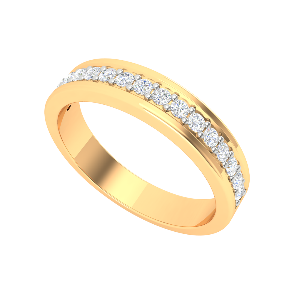 Chandelle Glitter Diamond Band In 925 Sterling Silver - Nine