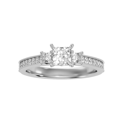 Charmed Solitaire Ring In 925 Sterling Silver - Three