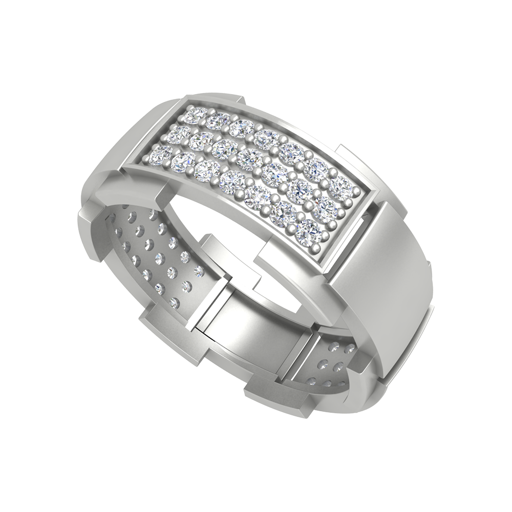 Charming Band Men's Ring In 925 Sterling Silver - Five