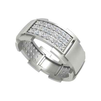 Charming Band Men's Ring In 925 Sterling Silver - Five
