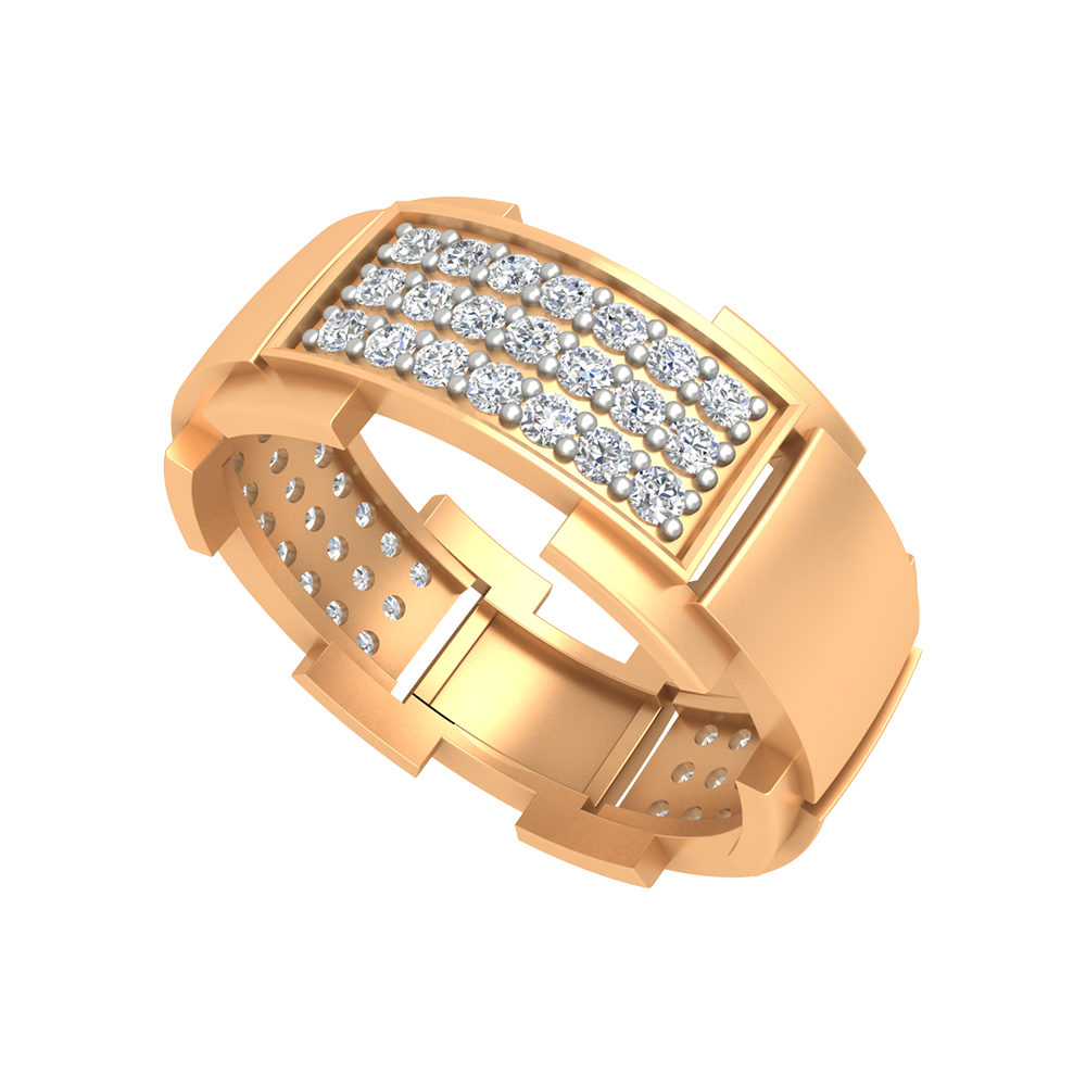 Charming Band Men's Ring In 925 Sterling Silver - Nine