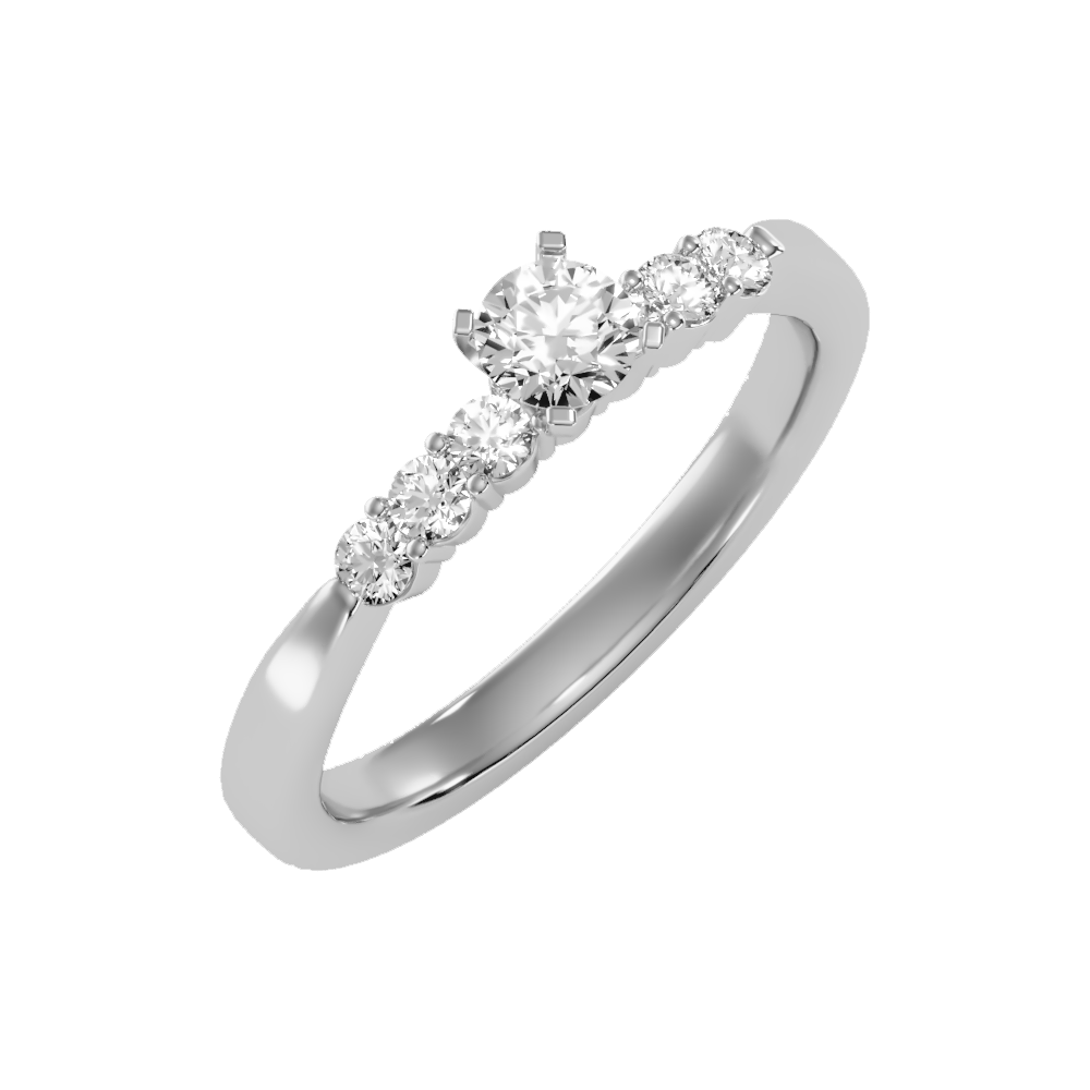 Charming Solitaire Ring In 925 Sterling Silver - Five