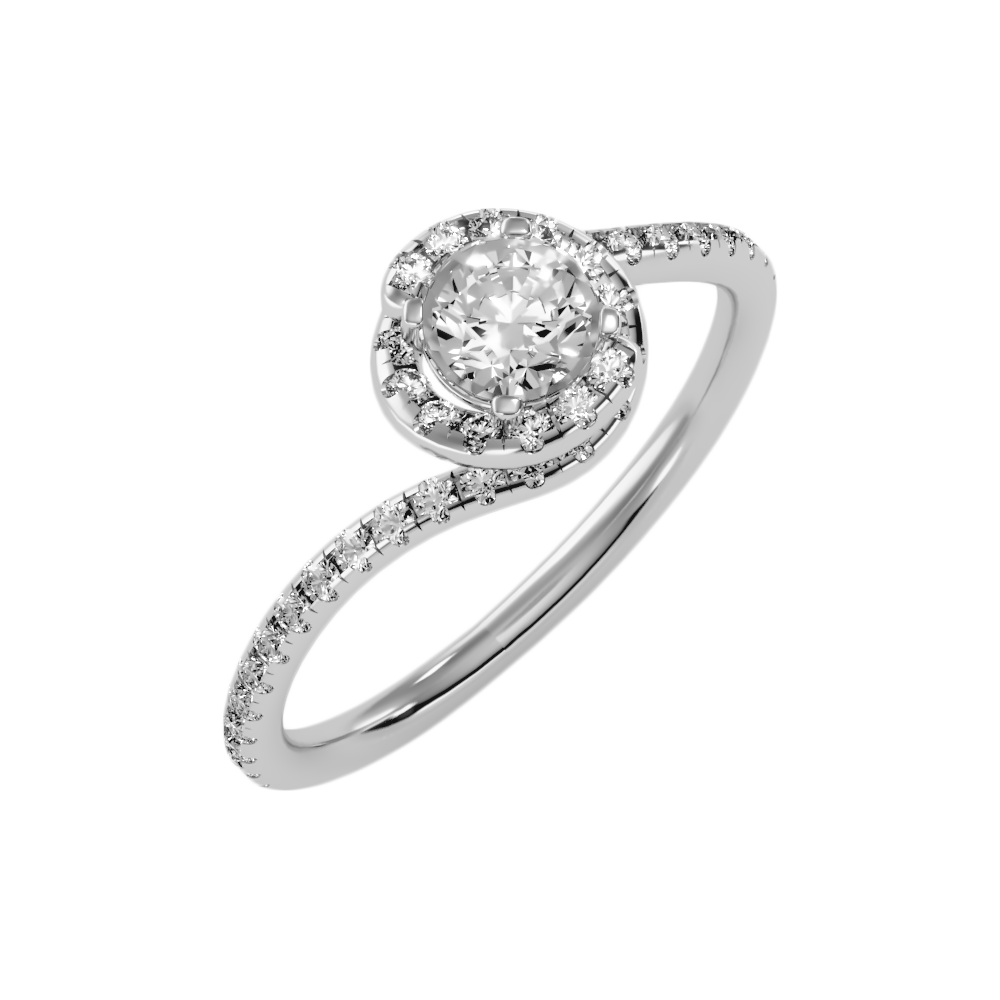 Cheerful Halo Ring In 925 Sterling Silver - One