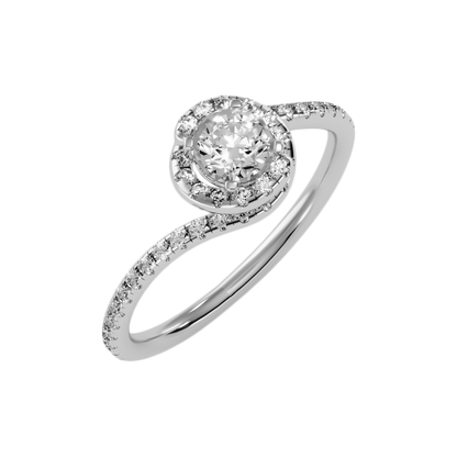 Cheerful Halo Ring In 925 Sterling Silver - One