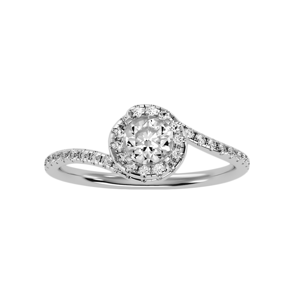 Cheerful Halo Ring In 925 Sterling Silver - Three