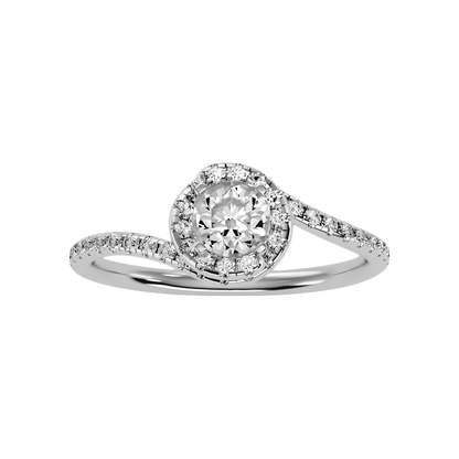 Cheerful Halo Ring In 925 Sterling Silver - Three