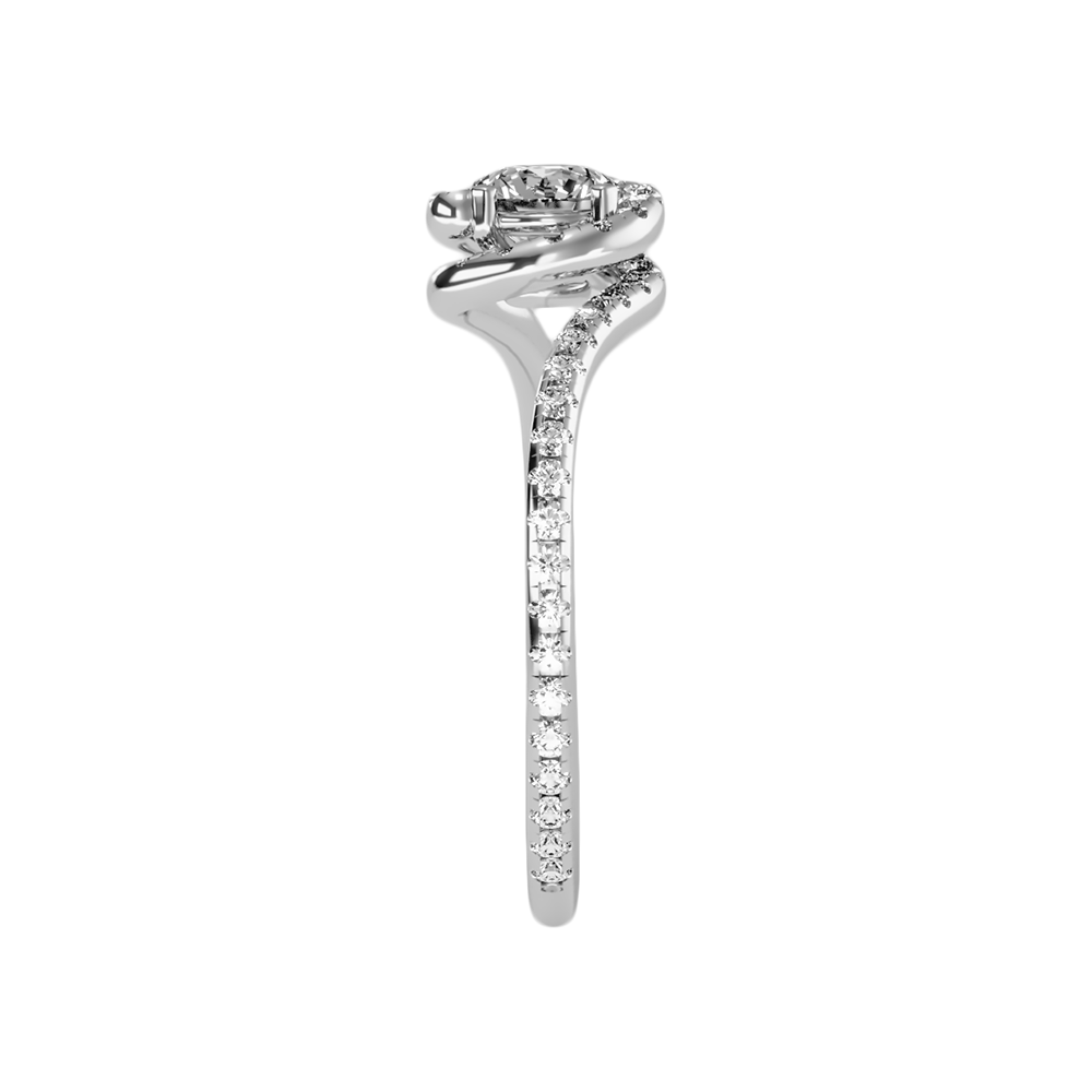 Cheerful Halo Ring In 925 Sterling Silver - Four