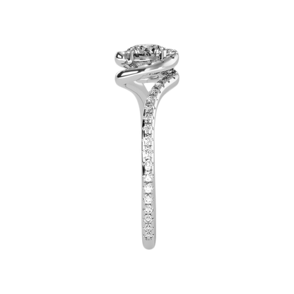 Cheerful Halo Ring In 925 Sterling Silver - Four