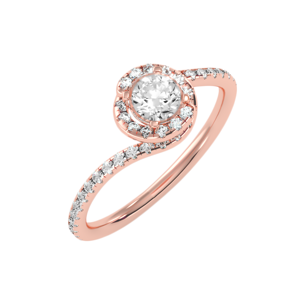 Cheerful Halo Ring In 925 Sterling Silver - Five