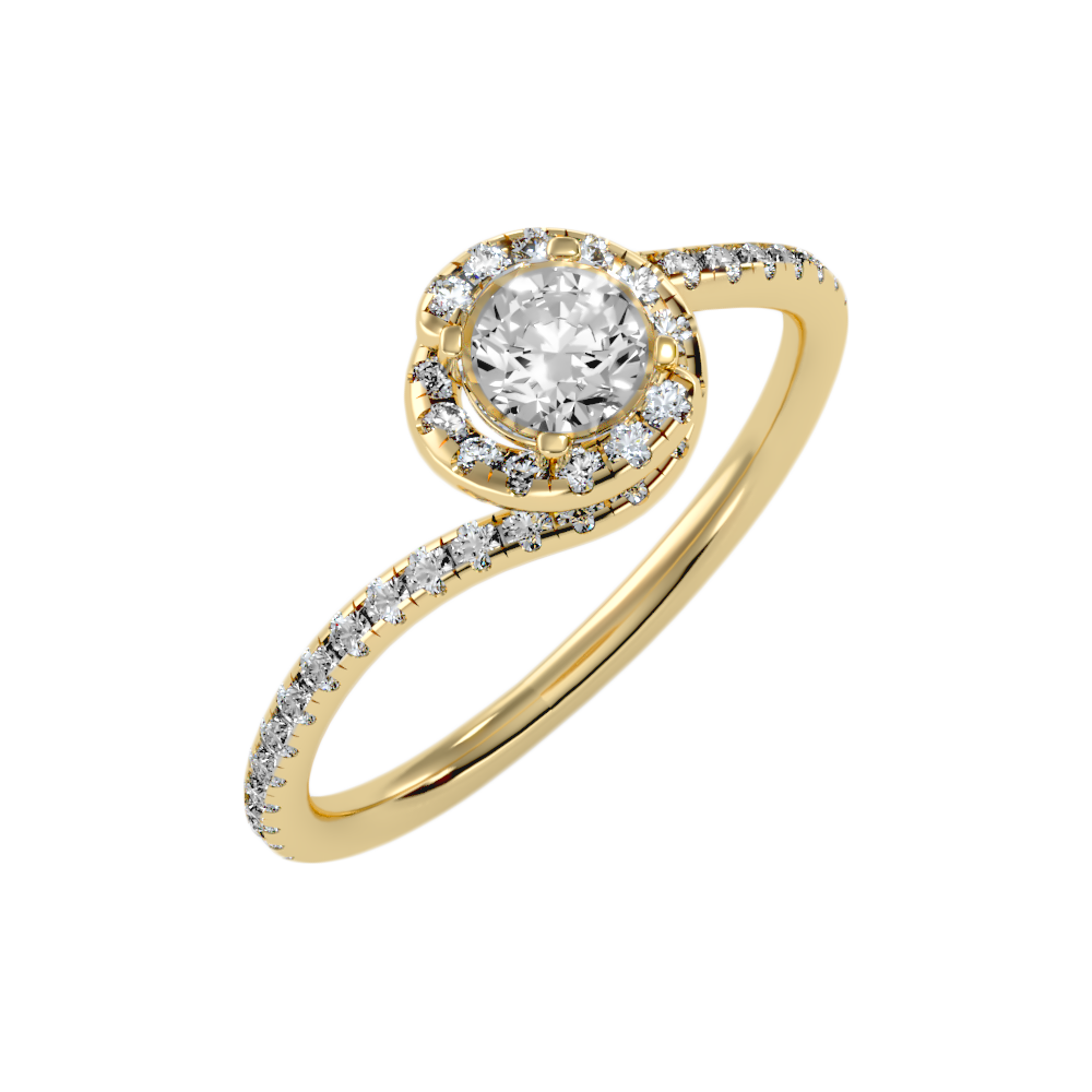 Cheerful Halo Ring In 925 Sterling Silver - Nine