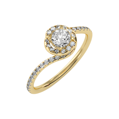 Cheerful Halo Ring In 925 Sterling Silver - Nine