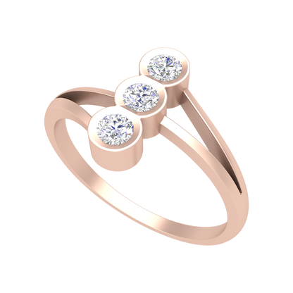 Cherry Glossy Tri Stone Ring - One