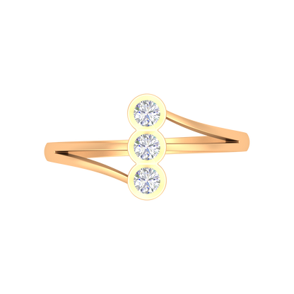 Cherry Glossy Tri Stone Ring In 925 Sterling Silver - Ten