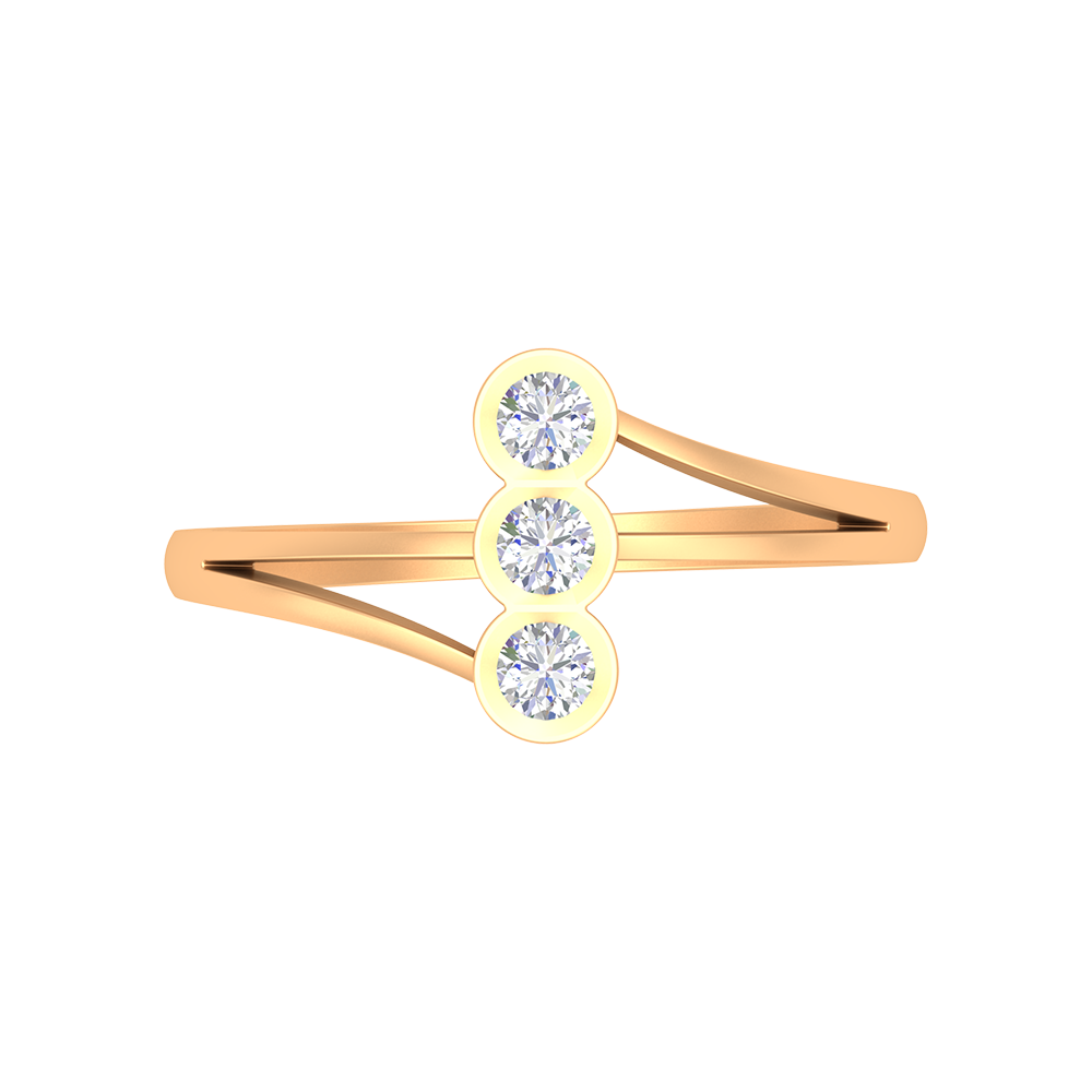 Cherry Glossy Tri Stone Ring - Ten