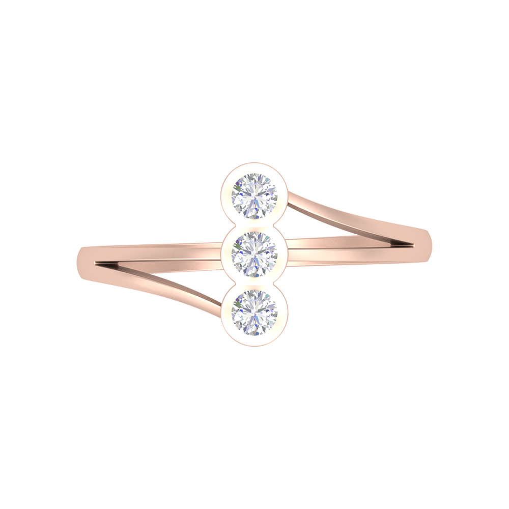 Cherry Glossy Tri Stone Ring In 925 Sterling Silver - Two