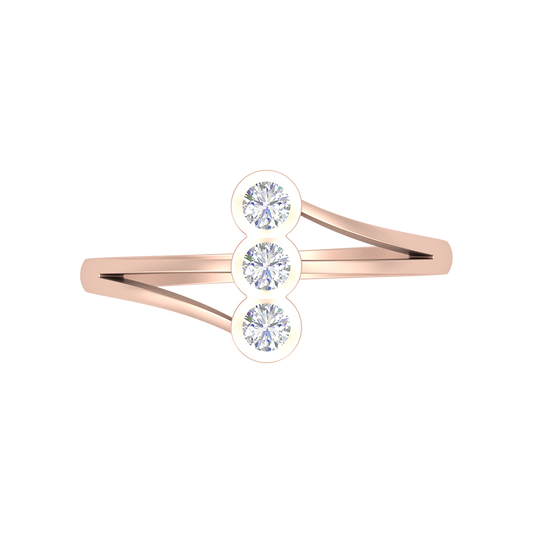 Cherry Glossy Tri Stone Ring In 925 Sterling Silver - Two