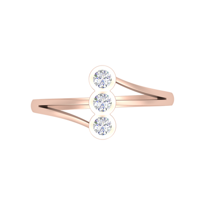 Cherry Glossy Tri Stone Ring - Two
