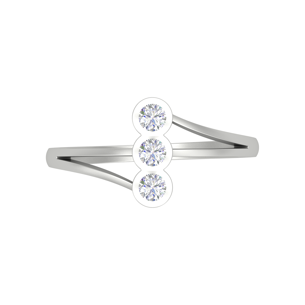 Cherry Glossy Tri Stone Ring - Five