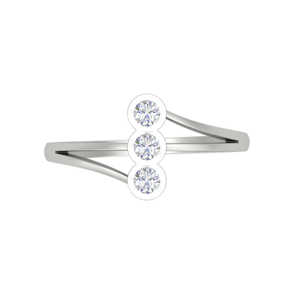 Cherry Glossy Tri Stone Ring In 925 Sterling Silver - Five