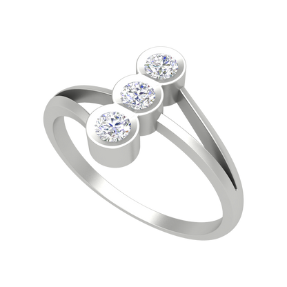 Cherry Glossy Tri Stone Ring - Six