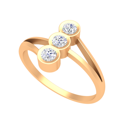 Cherry Glossy Tri Stone Ring - Nine