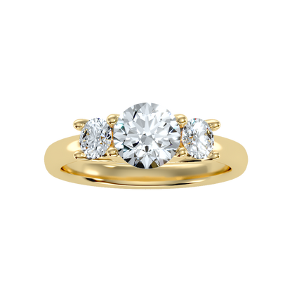 Chief Halo Solitaire Ring In 925 Sterling Silver - Three