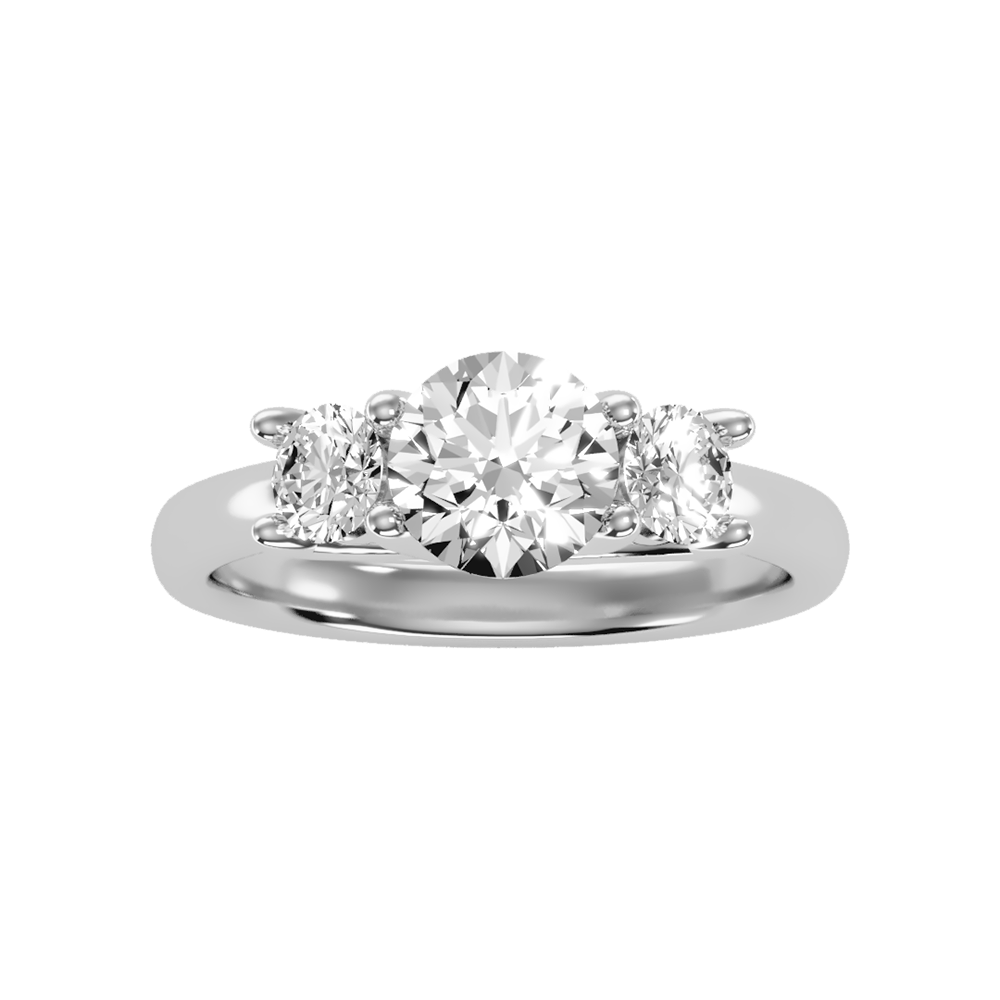 Chief Halo Solitaire Ring In 925 Sterling Silver - Six
