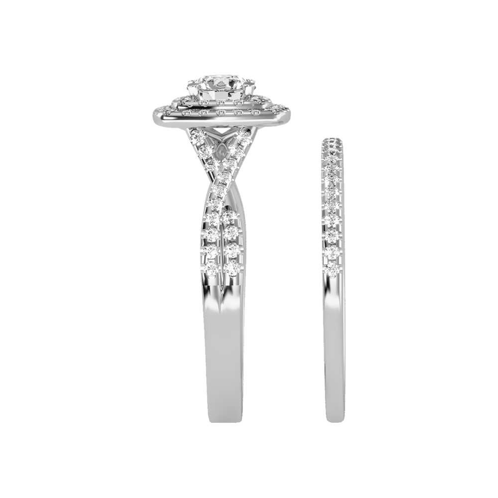 Cisting Bridal Ring Set In 925 Sterling Silver - Two